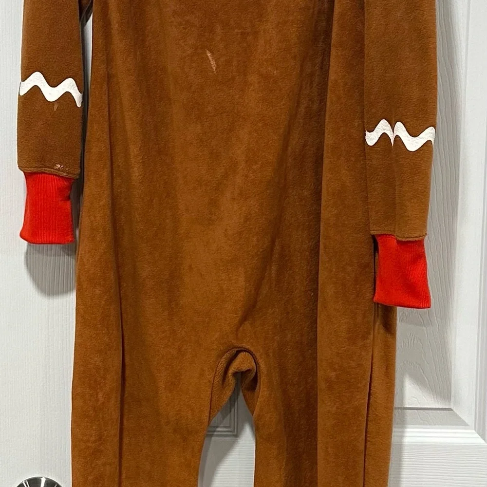 Tipsy Elves Gingerbread Onesie Pajamas with Hood Size Small - Picture 3 of 3